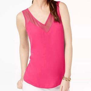 I.N.C. international Concept Chiffon Sleeveless Top Pink Size Large
